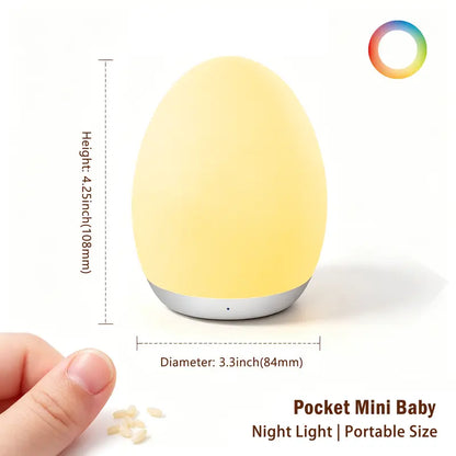Rechargeable Colorful Nightlight - 7 RGB Plastic Lamps, Tap & Touch Control, Stepless Dimming
