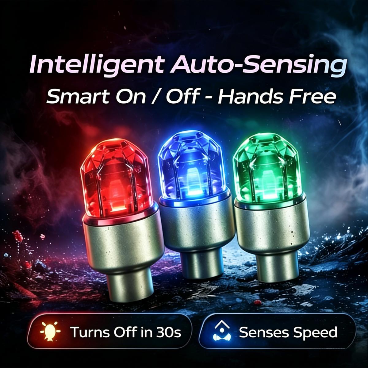 ✨ Motion-Activated LED Tire Valve Caps – Waterproof Auto-Glow Wheel Lights 🚗💥