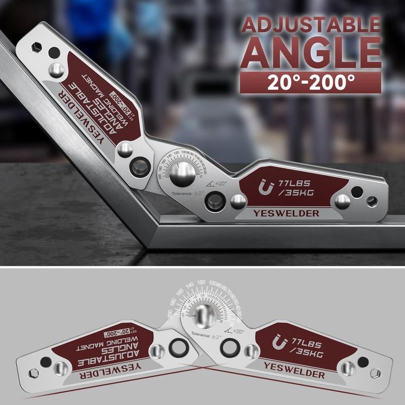 Adjustable Angle Welding Magnet – 20°–200° Magnetic Welding Holder with Locking Hex System