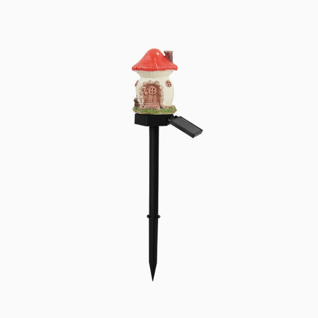 Garden Decor Solar Fairy House Stake Lights - Auto Light Sensor Resin Outdoor Lighting, Waterproof Yard Accessories
