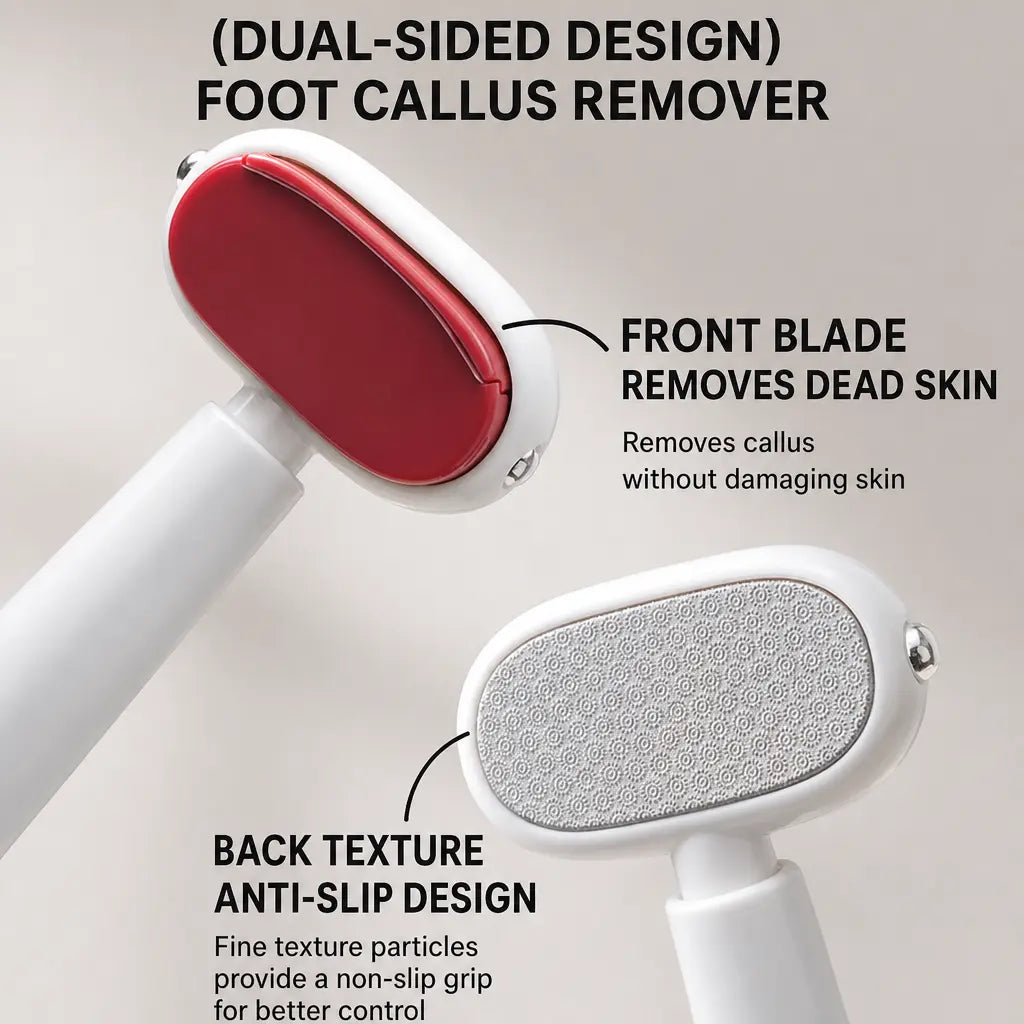 Buy 1 Get 1 Free🦶 Smooth Heels Fast ✨ Dual-Sided Foot Callus Remover with Replaceable Stainless Steel Blade