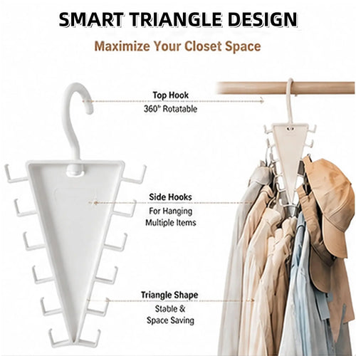 👕 12-Hook Rotating Closet Organizer – Save More Space