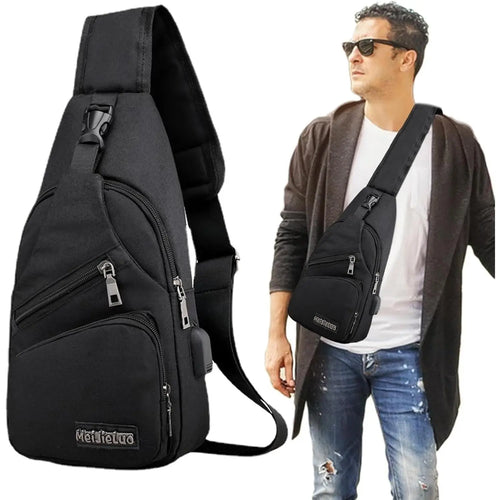 Men's Waterproof Oxford Sling Chest Bag for Travel & Daily Use