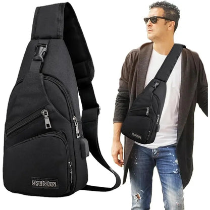Men's Waterproof Oxford Sling Chest Bag