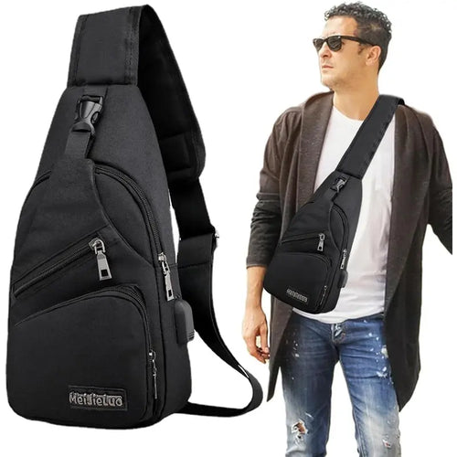 Men's Waterproof Oxford Sling Chest Bag