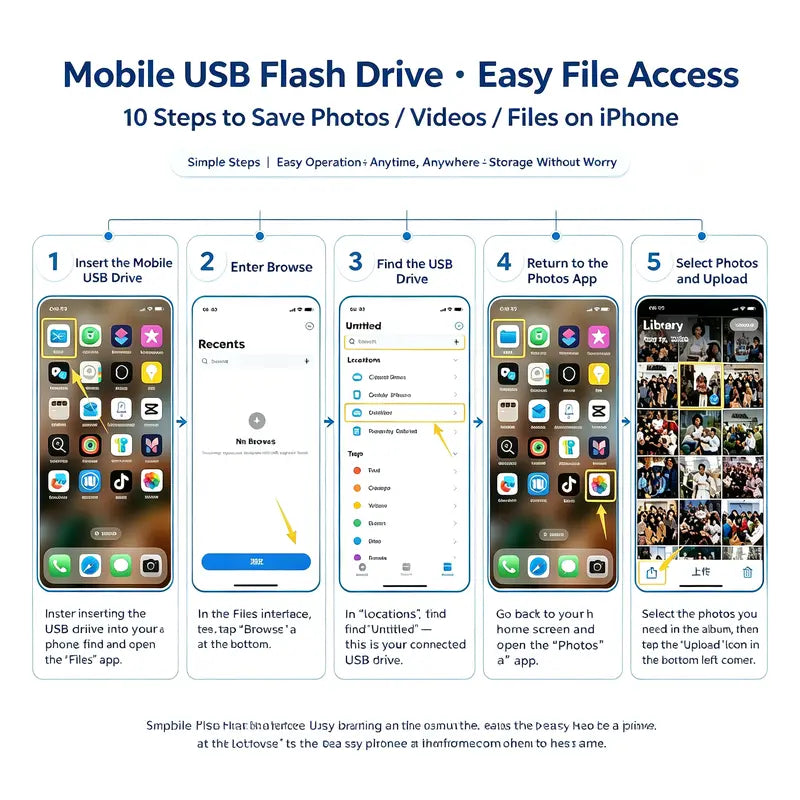 3-in-1 USB Flash Drive – USB 3.0 & Type-C OTG, High-Speed Phone & Computer Storage**