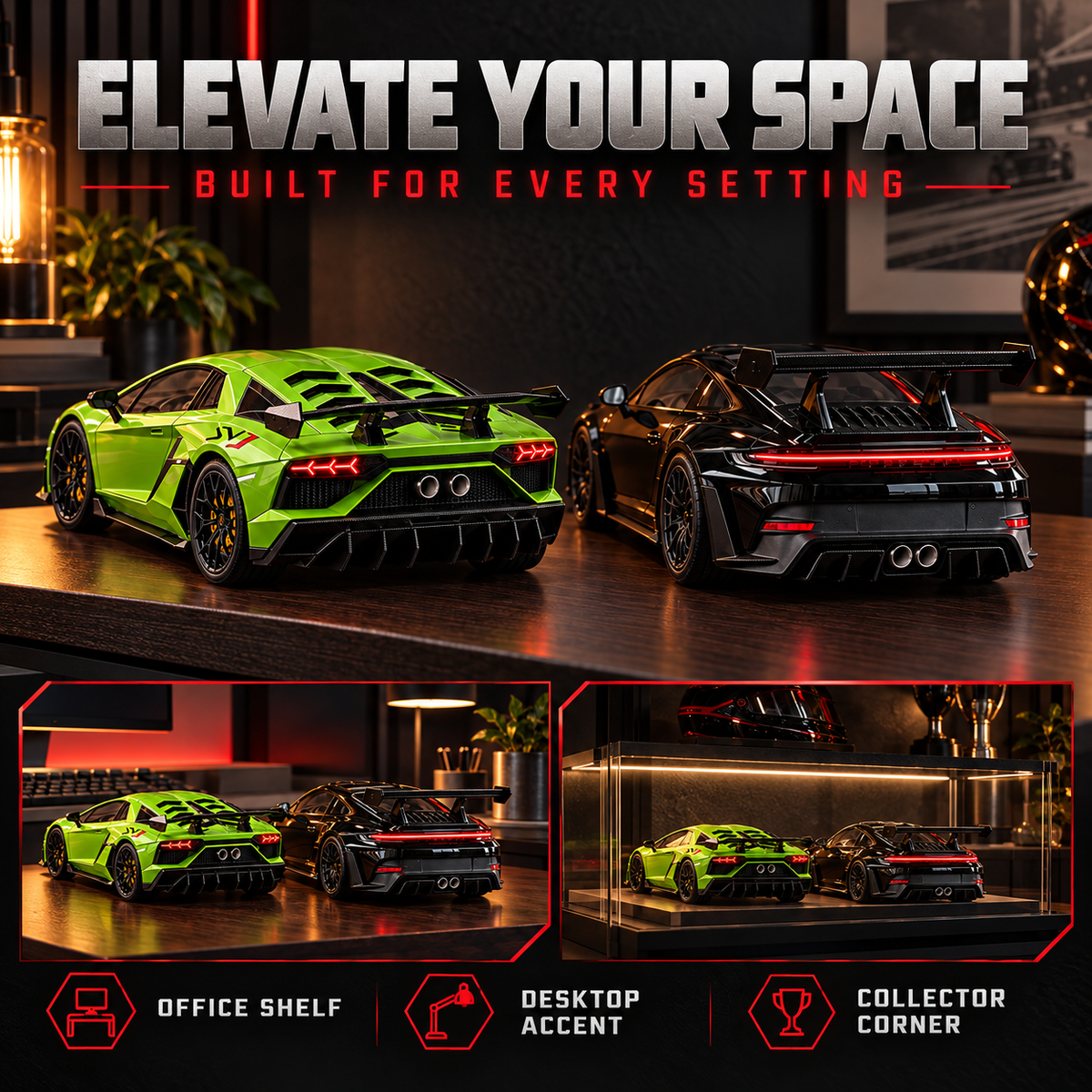 🏎️💨 Track-Inspired Sports Car Display Model – Exhaust Mist Effect Collector Decor!!!
