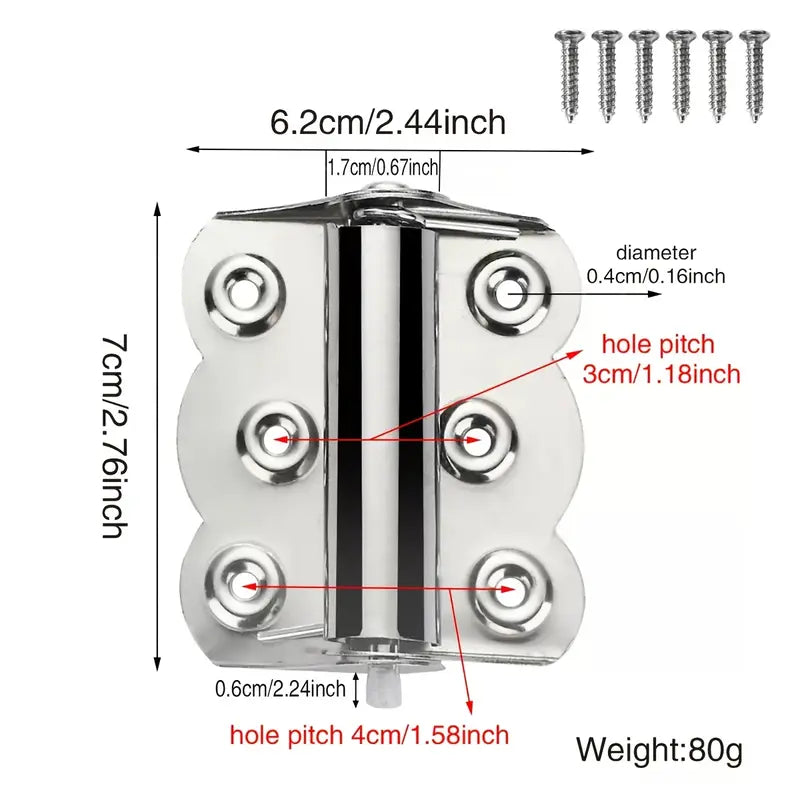 4 Pcs Spring Loaded Hinges Stainless Steel Self Closing Screen Door Hinges