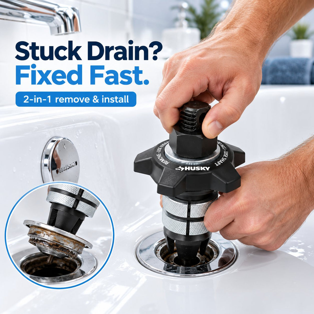 Husky 2-In-1 Tub Drain Remover & Installation Tool