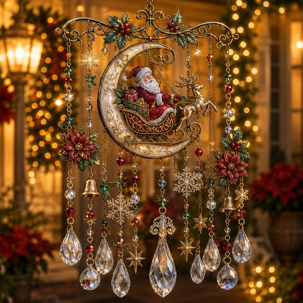 🎁Christmas Crystal Wind Chime for Porch & Garden Decor