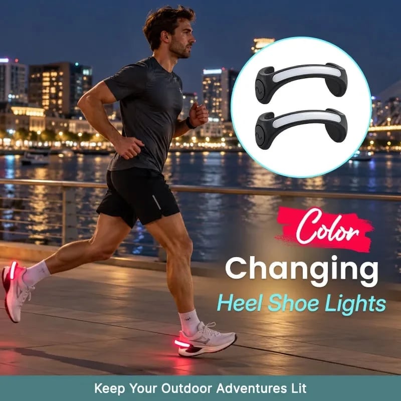 👟 LED Heel Lights for Shoes | Clip-On Running & Walking Visibility Lights, 5 Colors