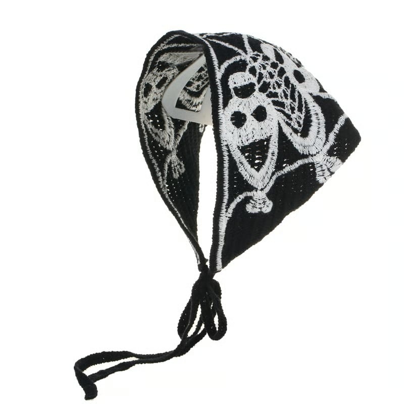 🕷️ Halloween Spider Web Knit Headscarf 🕷️