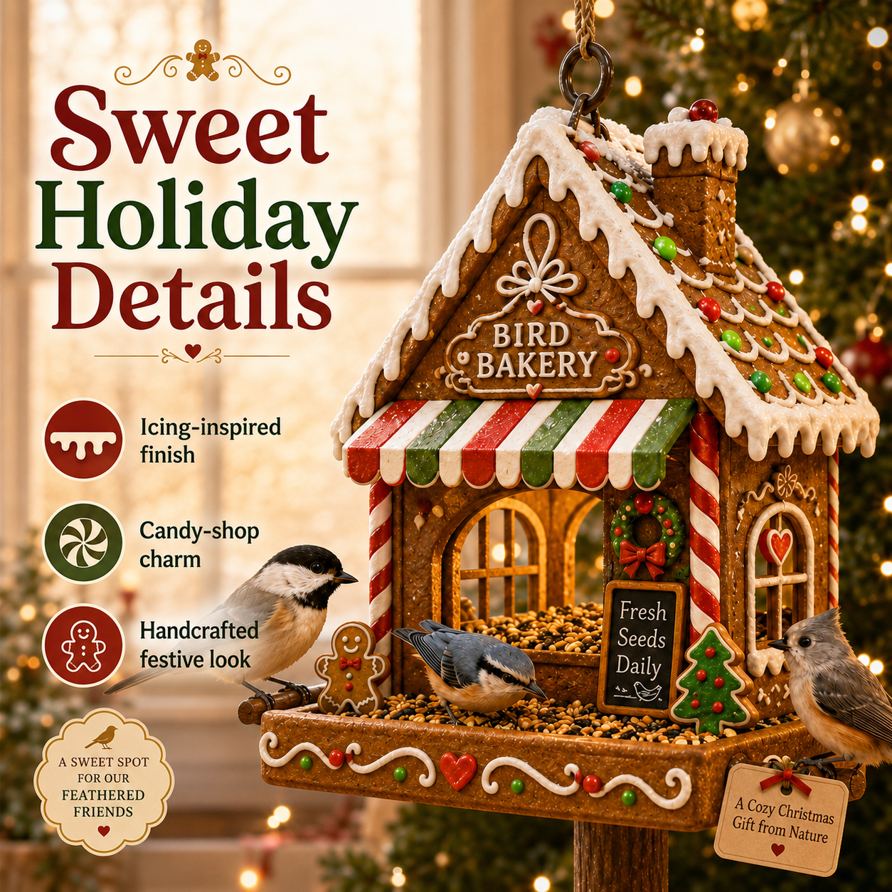 🎄 Christmas Bird Feeder Collection – Festive Hanging Garden Feeders for Wild Birds