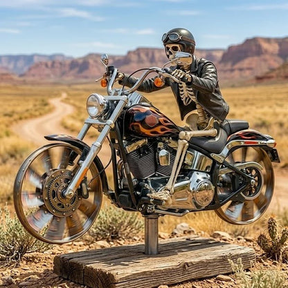 💀 Skull Motorcycle Windmill Spinner