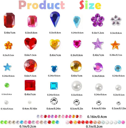 3500pcs Glossy Self-Adhesive Gem Stickers Bedazzling Kit