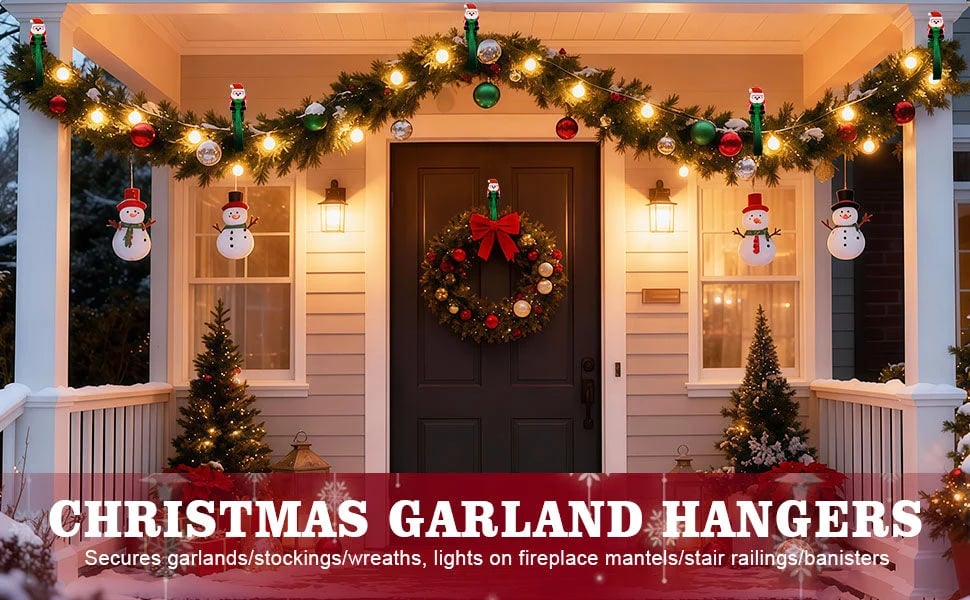 🎄🎅 Santa Claus Adhesive Hooks (12-Pack) — no drills, no nails, just peel, stick, and hang