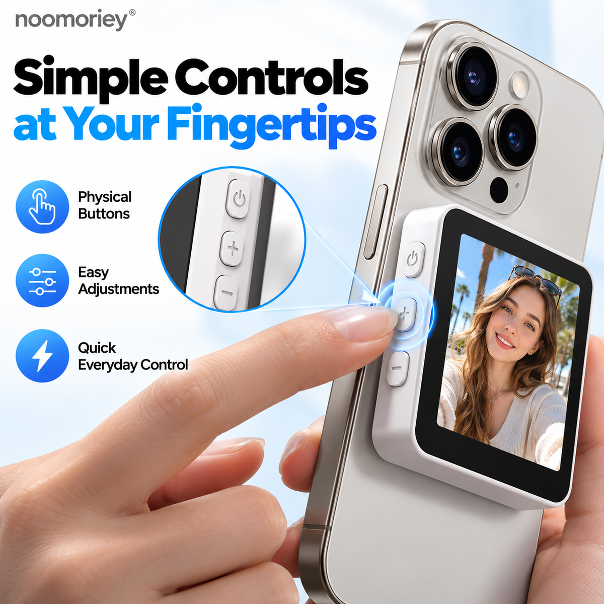 📱 Magnetic Rear Camera Selfie Screen – Live Preview Monitor for Vlogging & Selfies