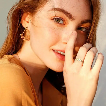 14 Karat Plated Gold Filled Initial Band Dainty Stacking Rings
