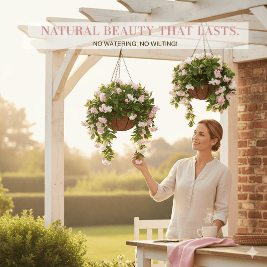 ✈️Free Shipping🌺No-Fade Faux Crepe Myrtle Hanging Baskets for Outdoor Decor🌸✨