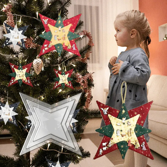 New Christmas Patchwork Star Template Set-- With Instructions