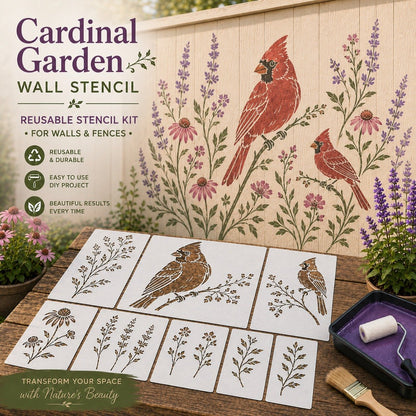 🦋🌸Last Day 50% OFF - 🌿Garden Bloom Wall Stencil Kit | DIY Garden Painting Templates for Every Space