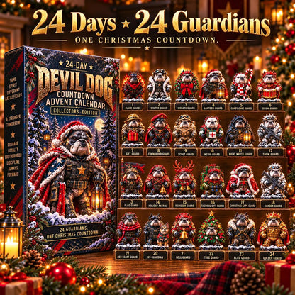 🐾🔥 Devil Dog 24-Day Christmas Countdown Advent Calendar