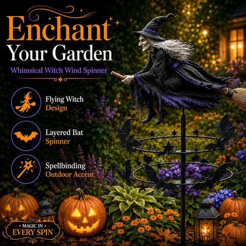 Halloween Early Bird Special🧙‍♀️ The Enchanted Witch Garden Wind Spinner