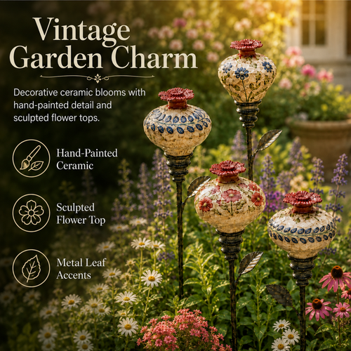 🐦🌸 Ceramic Flower Hummingbird Feeder – Romantic Garden Charm with a Vintage Touch ✨