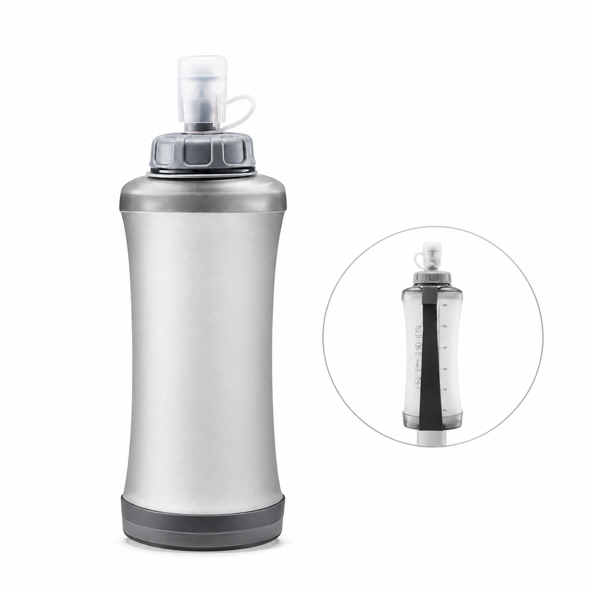 Silent Collapsible Hunting Water Bottle – 500ML Soft Flask for Outdoor Adventure