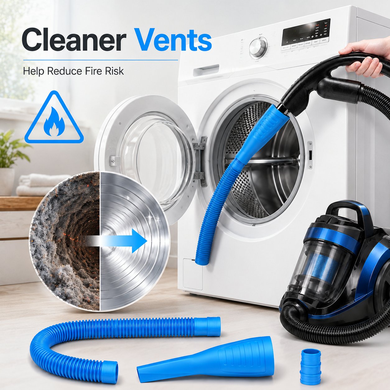 Dryer Vent Cleaner Kit / Vacuum Hose Attachment-2 PCS