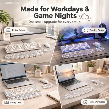 ☁️ Cloud Gel Wrist Rest Set – Soft Keyboard & Mouse Support for Work, Study & Gaming