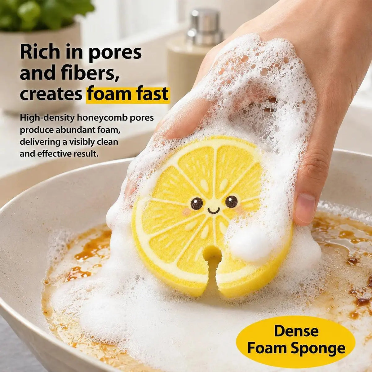 🔥HOT SALE💥 Compressed Cellulose Sponges - 3-Pack Fruit-Shaped Natural Pop-Up Kitchen Sponges🧽