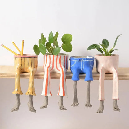 👖 The Hanging Legs Family Whimsical Hanging Legs Planter – Cute & Funny Home Decor