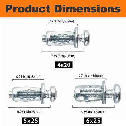 💥Huge Savings 49% OFF｜Carbon Steel Button Rivet Locking Nuts Set, M4/M5/M6 Assorted Sizes, Durable Hardware for Panel Fixing & Metal Repair