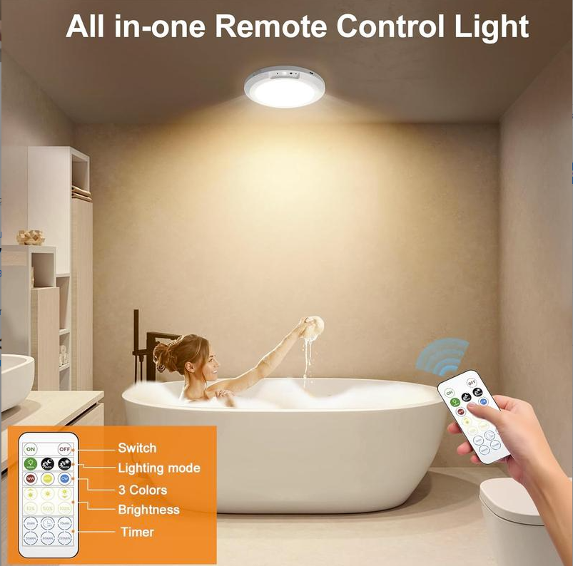 💡Rechargeable Magnetic Wireless Motion Sensor Ceiling Light with Remote