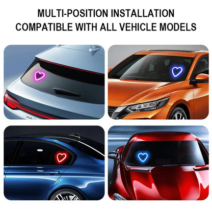 Solar Heart Neon Light for Cars - Multi-Mode & Stylish