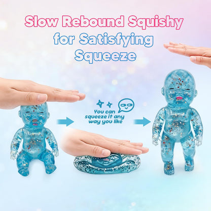 🔥 Viral Squishy Babies Glitter Squeeze Toy ✨
