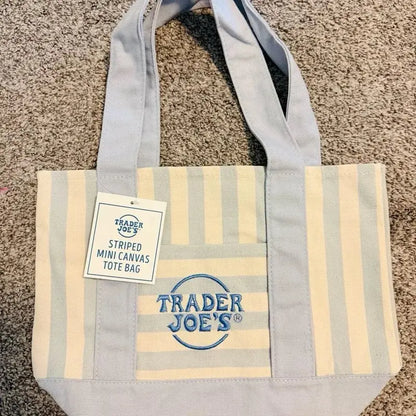 Mini Pastel Striped Canvas Tote Bag