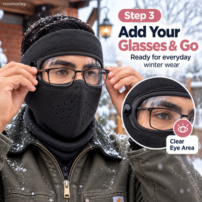 ❄️ Winter Face Cover with Clear Eye Shield – Adjustable Cold Weather Balaclava