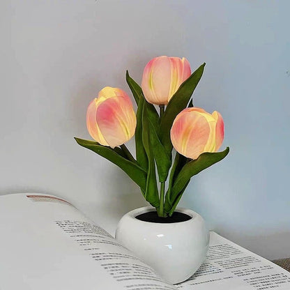 ✨FREESHIPPING🌷LED Night Light – Tulip Design with Vase