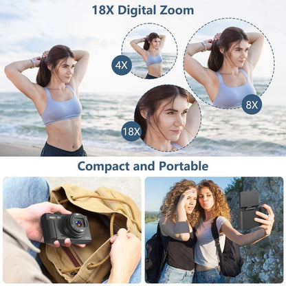 4K Digital Camera for Photography with 64MP