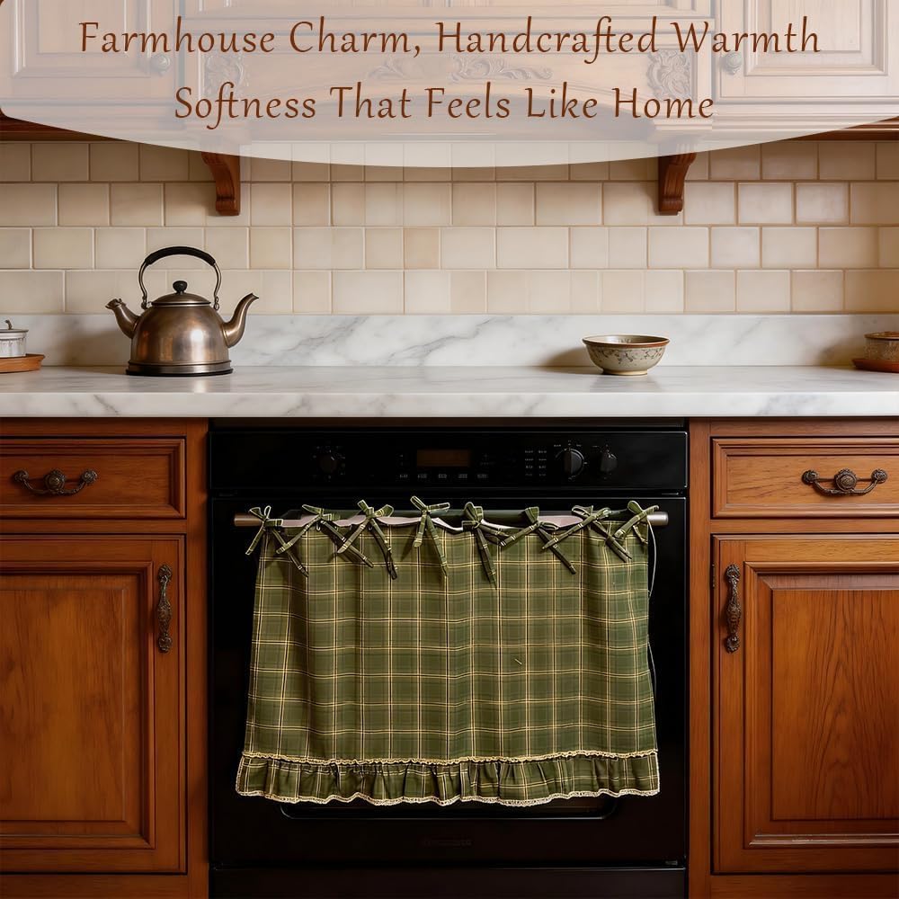 🧺 Handmade Oven Skirts | Farmhouse Kitchen Décor🔒 Heat-Resistant | 🎀 Effortless Install | ✨ Hide Clutter & Elevate Style
