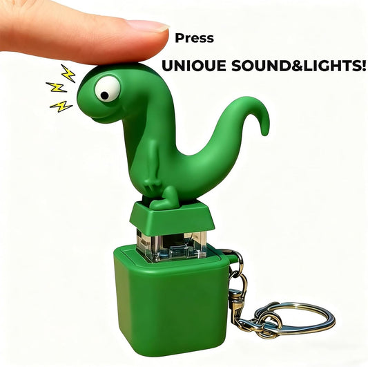 Light Up Animal Keychain Toy - Rechargeable LED Color Changing Sound Button
