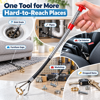 🦀 Flexible 4-Claw Grabber Tool – Bendable Pickup Tool for Hard-to-Reach Spaces