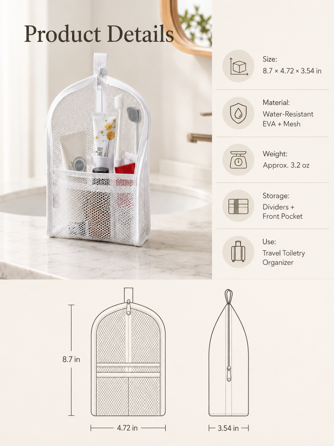 Standli – Self Standing Travel Toiletry Pouch