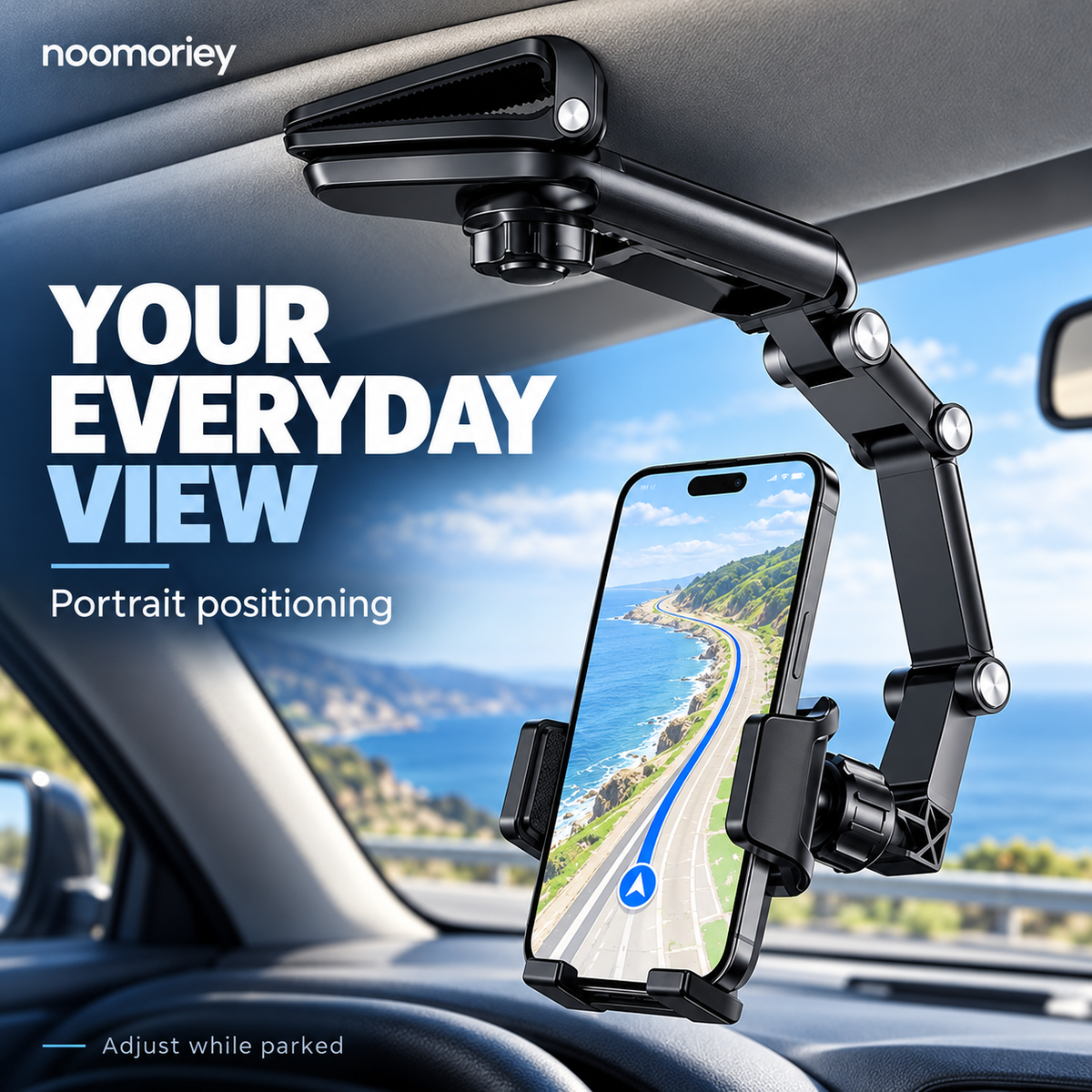 Foldable Car Phone Holder – Adjustable Clip-On Mount