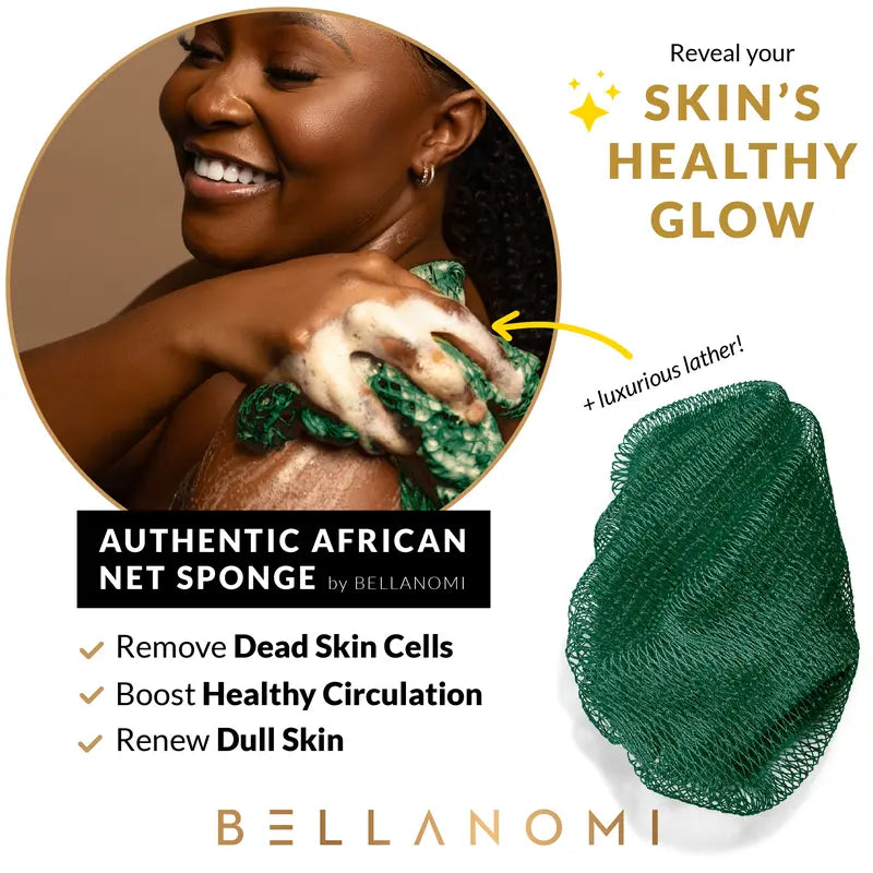 African Exfoliating Net Sponge, Authentic Ethically Sourced from Nigeria Body Scrubber