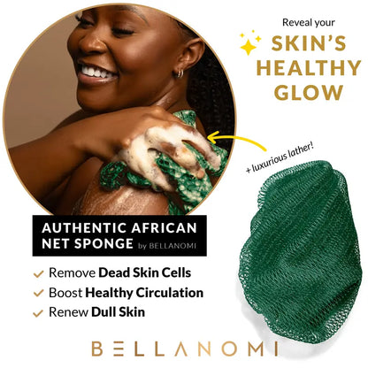 African Exfoliating Net Sponge, Authentic Ethically Sourced from Nigeria Body Scrubber