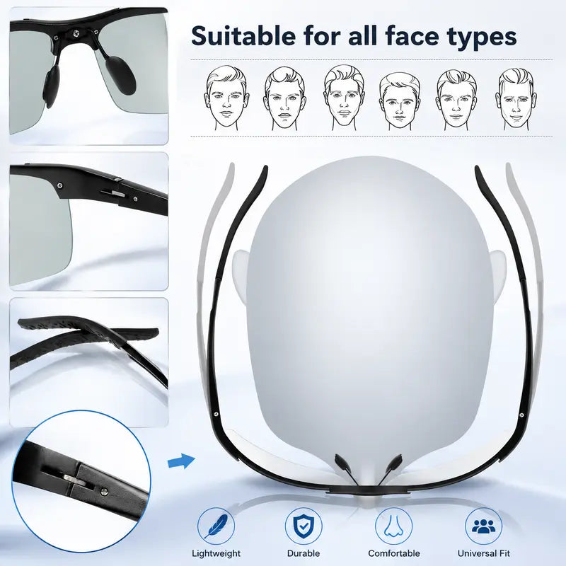 🕶️🌓Unisex Fashion Polarized Sunglasses, UV400 Anti Blue Light Sun Glasses for Photography Hiking Beach Outdoor