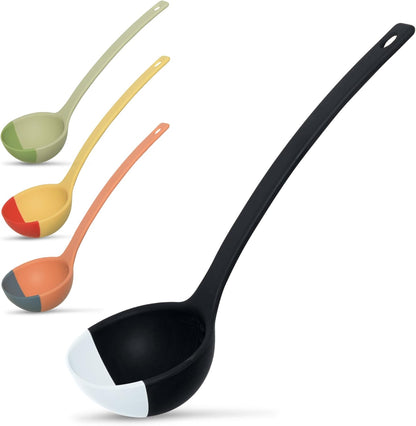 Silicone Spoon - Colorful Silicone Spatula Ladle with a Soft Top to Mold to your Pots & Pans